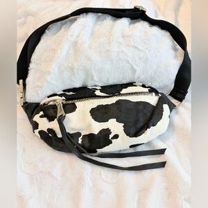Aimee Kestenberg Cow Print Faux-Hide Waist Bag - Black & White